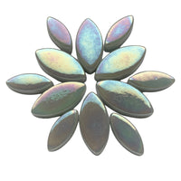 Mosaiksteinen Elipsenform Perle Glas Hellgrau