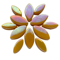 Mosaiksteinen Elipsenform Perle Glas Bernstein