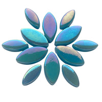 Mosaiksteinen Elipsenform Perle Glas Türkis