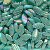 Mosaiksteinen Elipsenform Perle Glas Hell Cyan