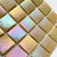 Verre Mosaique - glass mosaic -Glasmosaik-glasmozaïek-Glasmozaiek Iriserend 20mm Champagne - mosaicshop