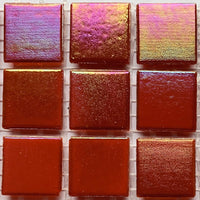 Verre Mosaique - glass mosaic -Glasmosaik-glasmozaïek-Glasmozaiek Iriserend 20mm Robijnrood - mosaicshop