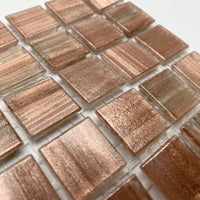 Verre Mosaique - glass mosaic -Glasmosaik-glasmozaïek-Glasmozaiek met Goud Dooradert 20mm Licht Koper - mosaicshop