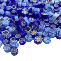 Verre Mosaique - glass mosaic -Glasmosaik-glasmozaïek-Millefiori Donkerblauwmix - mosaicshop