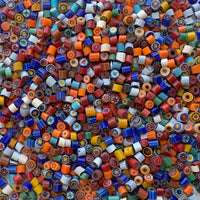 Verre Mosaique - glass mosaic -Glasmosaik-glasmozaïek-Millefiori Kleurmix 4/5 ondoorzichtig - mosaicshop