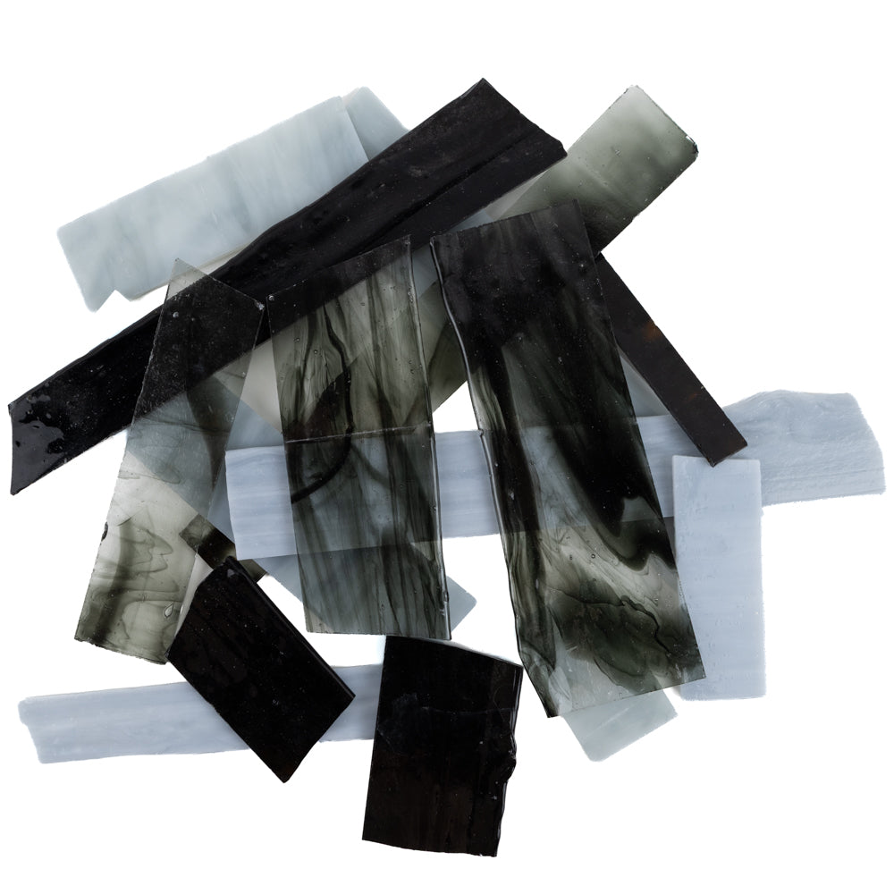 Glasscherben Grau/Schwarz Mix
