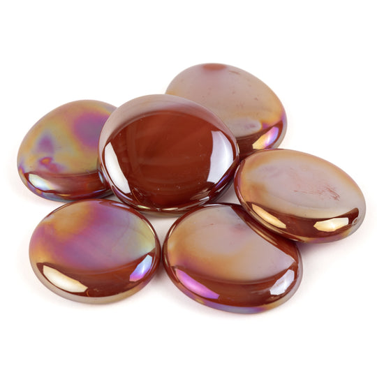 Billes de Verre XL 30-36mm Rouge Irisée
