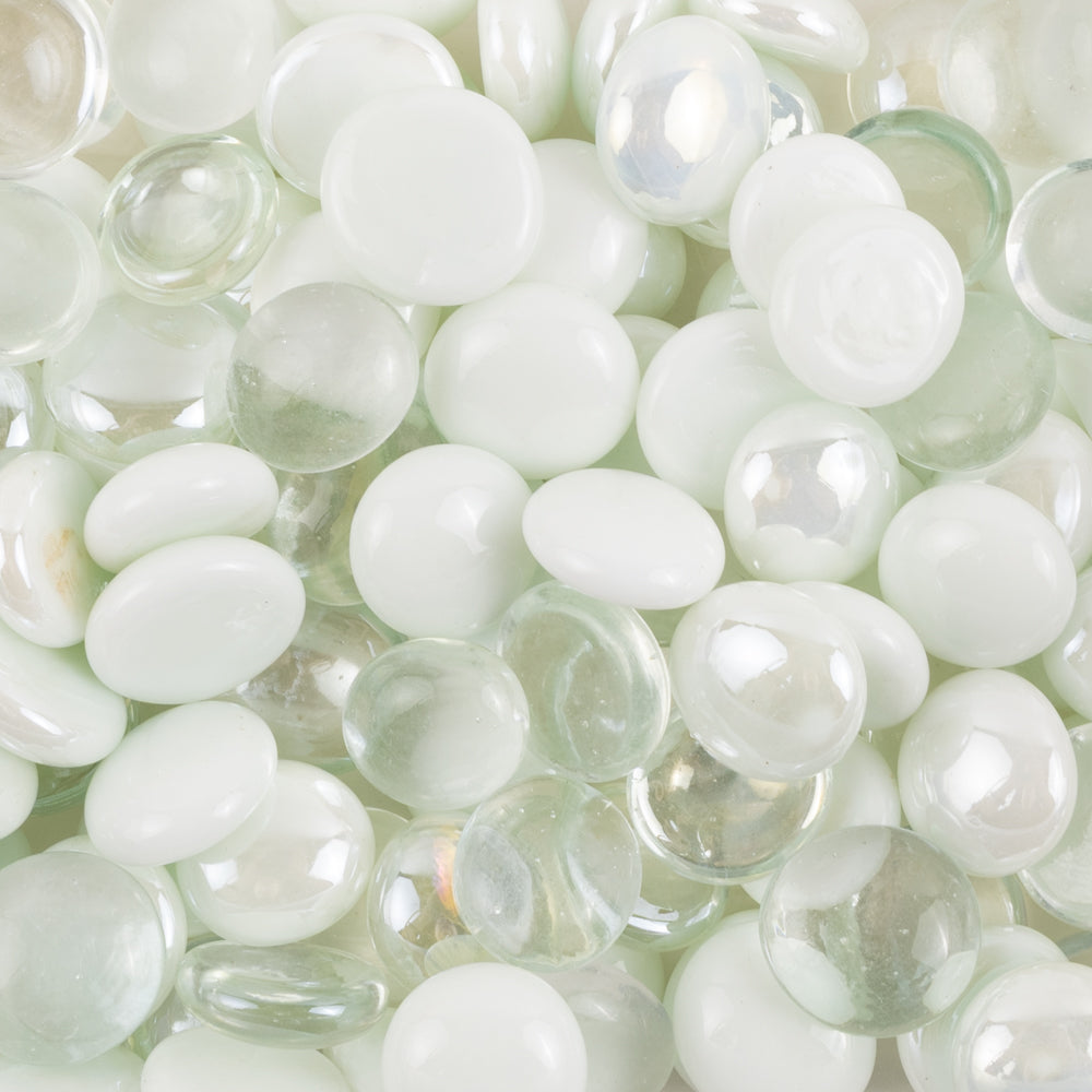 Billes de Verre  16-20 mm Blanc Mix