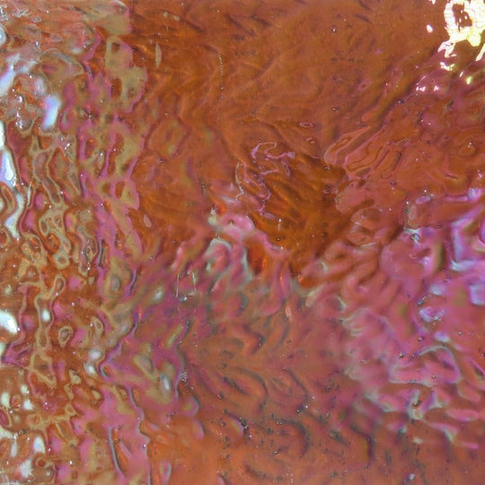 Plaque de Verre Ambre Martelé Iridescent