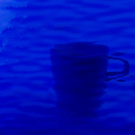 Plaque de Verre Bleu Profond Ondulé