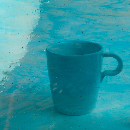 Plaque de Verre Bleu Sarcelle Iridescent
