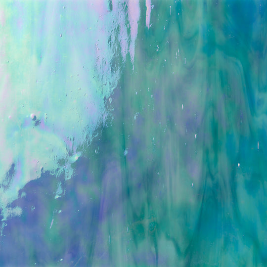 Glass Plate Soft Aqua Pearl 