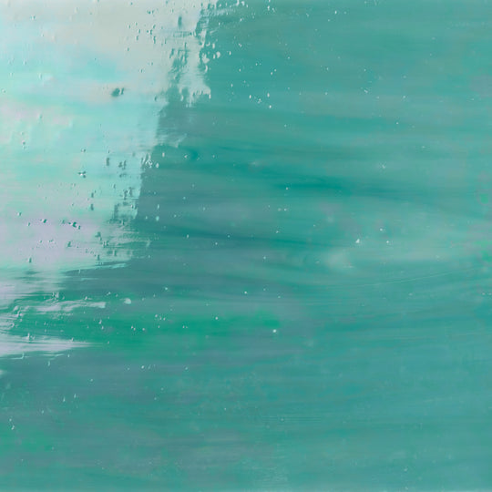 Glass Plate Pale Teal Iridised