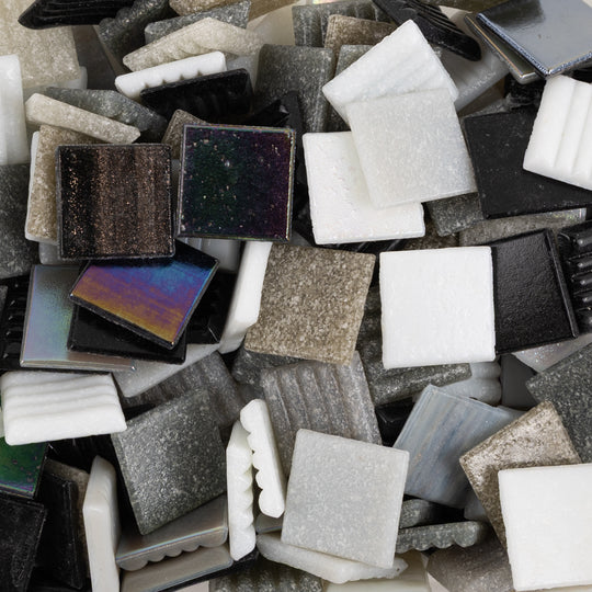 Glass Mosaic Grey Mix 20mm