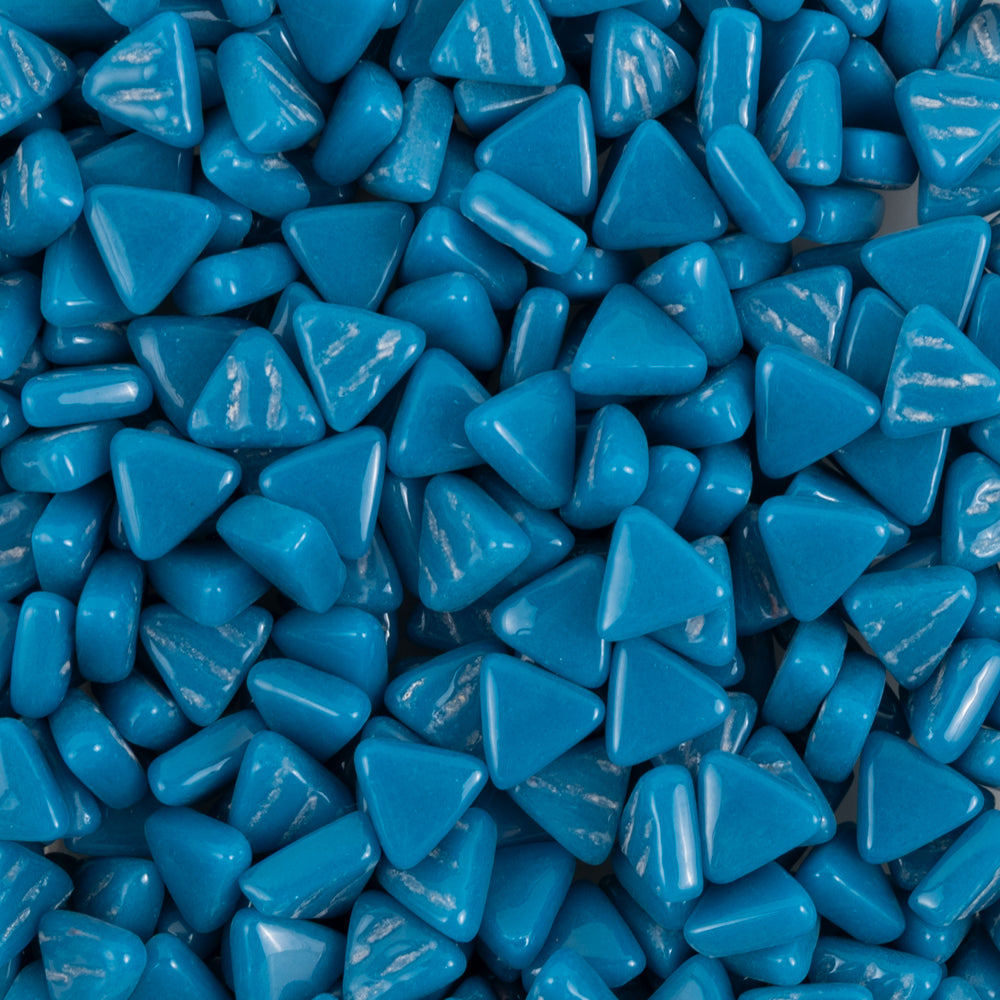 Packshot Mini Glass Mosaic Triangle – teal – 8mm