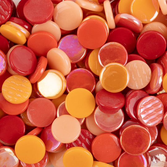 Pastilles De Verre 18mm  Mélange Rouge