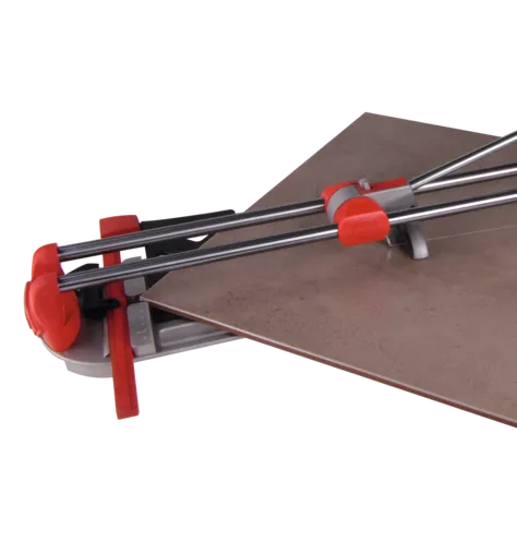 Rubi STAR 42 tile cutter cutting a tile diagonally