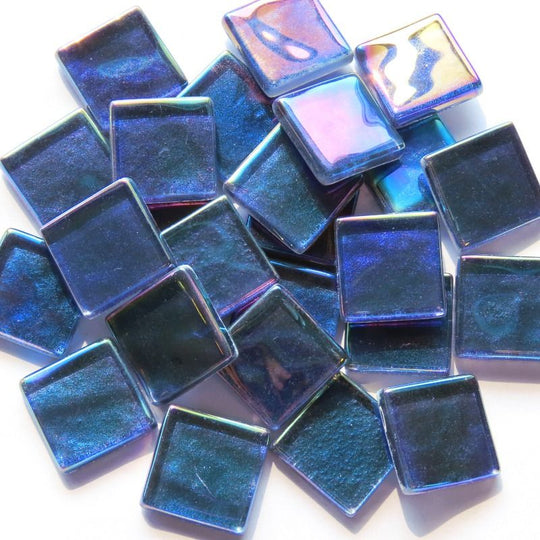 Crystal Wavy Iridescent 20mm Dark Blue