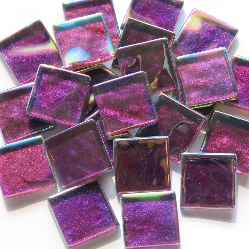 Crystal Wavy Iridescent 20mm Blackberry Purple