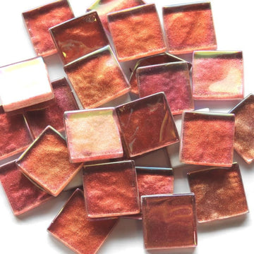 Kristall Wavy Irisierend 20mm Karmesinrot