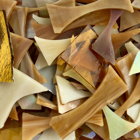 Chutes de verre  Vitraux Opus Mélange Ambre