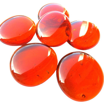 Billes de Verre XL 30-36mm  Orange Cristal