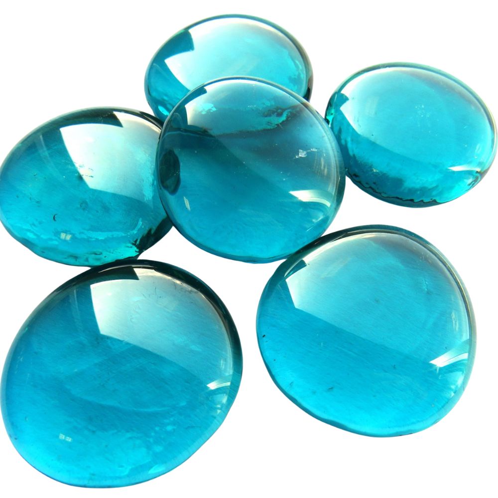 Billes de Verre XL 30-36mm  Cyan Cristal