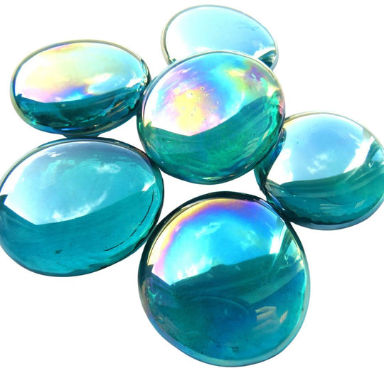 Glass Nuggets XL 30-36mm Teal Diamond