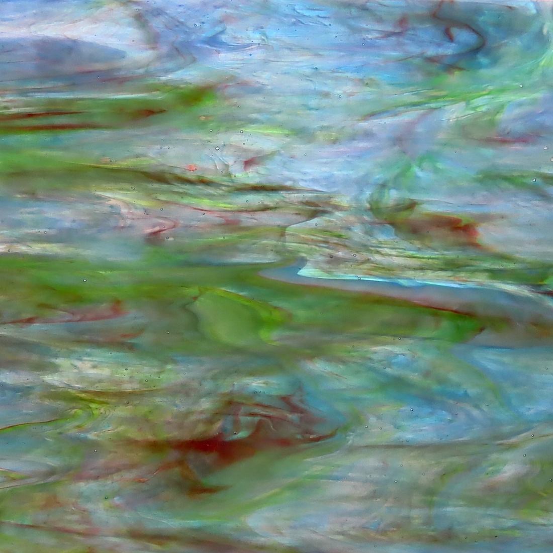 Glass Plate Green Indigo Water