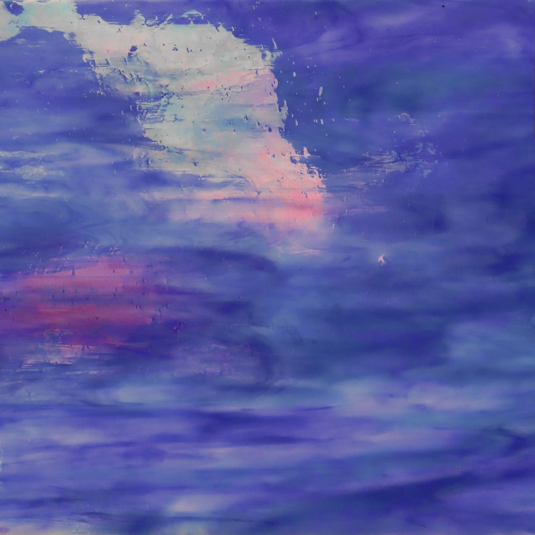 Glass plate Amethyst Blue Iridescent