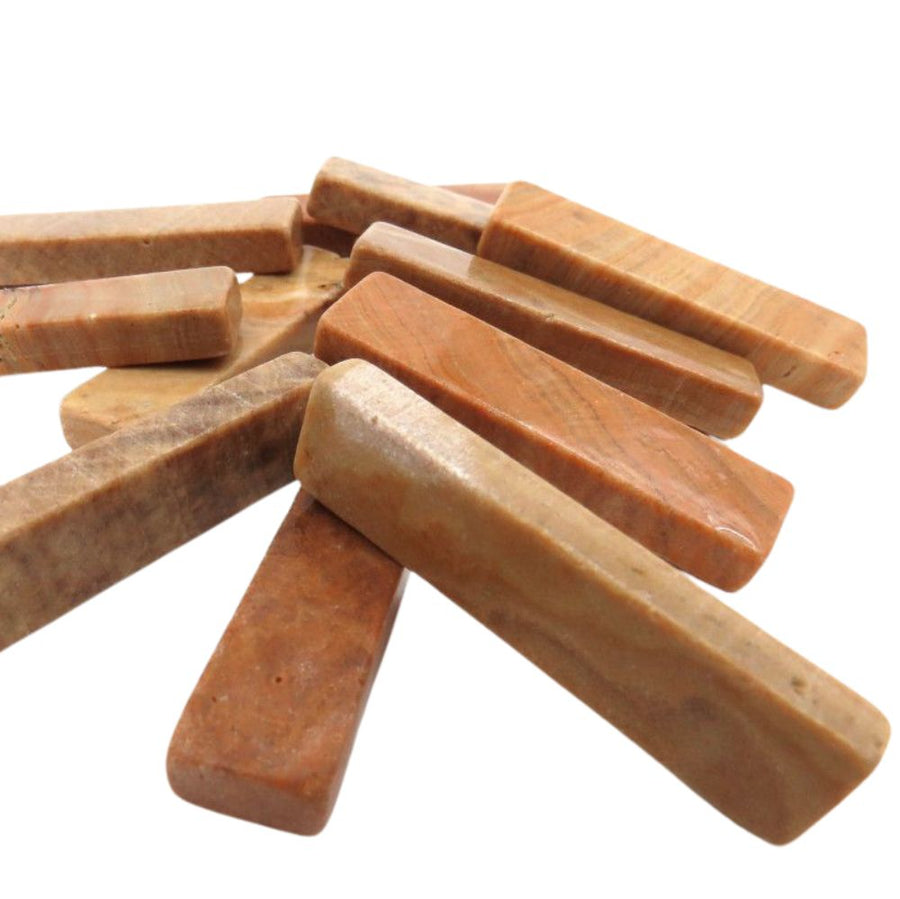 Baguettes en marbre à motif veinage bois jaune