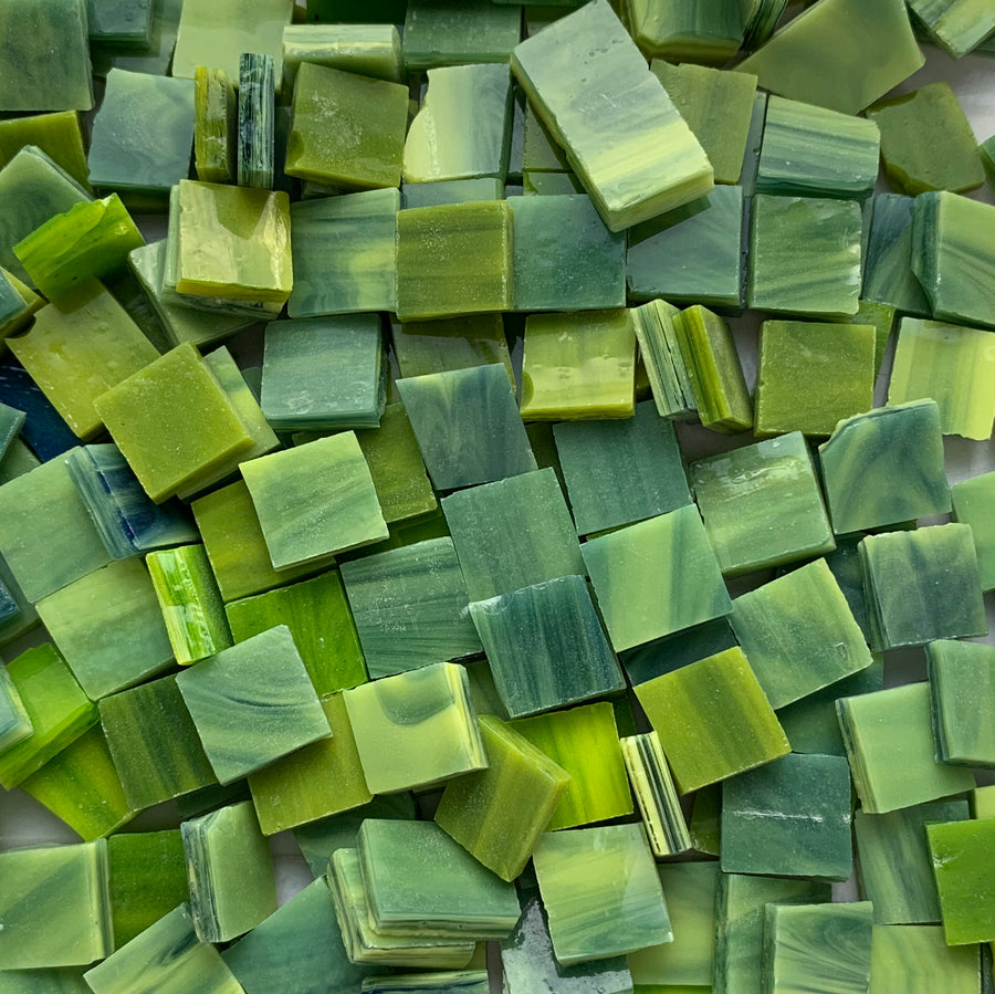 Mosaico de Vidrio Tiffany Glacier 10mm Verde Musgo