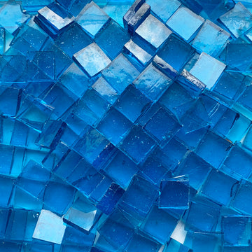 Glacier Tiffany Glass Mosaic 10mm Capri Blue