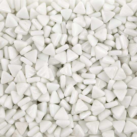 Mini Glass Mosaic Triangle Opal White