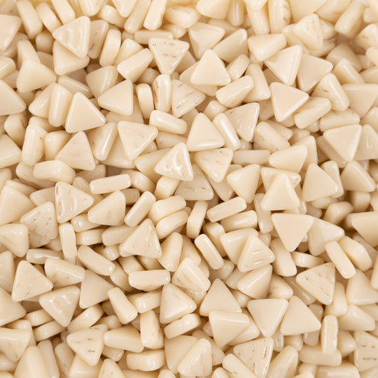 Mini Glass Mosaic Triangle Cream