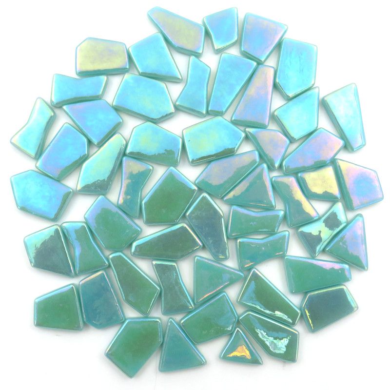 Ottoman Puzzles Iridescent Light Cyan