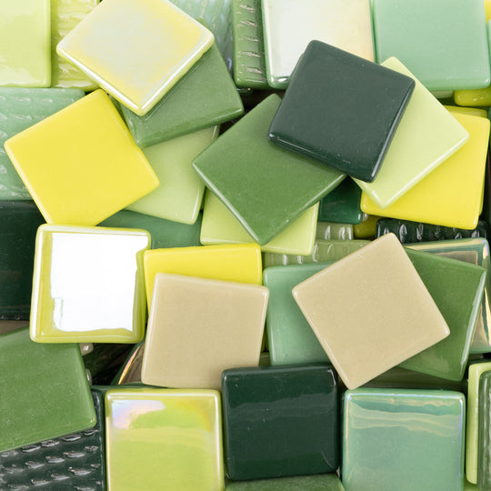 Pâte de Verre 25mm Vert Mélange