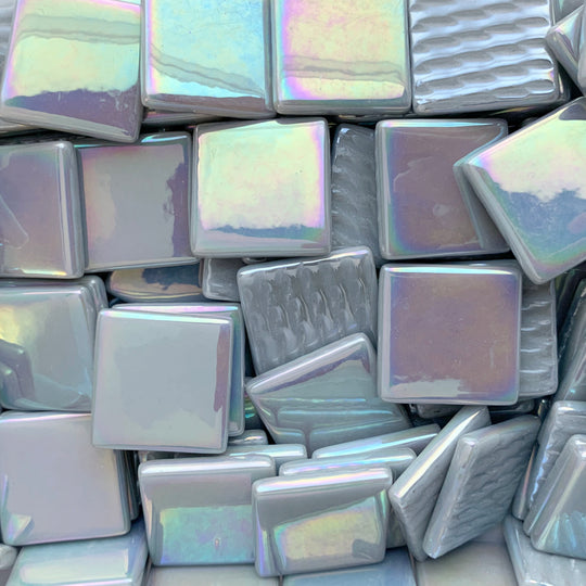 Fantasy Glas Perle 25mm  Grau