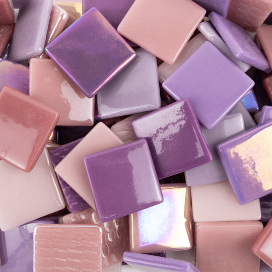 Pâte de Verre 25mm Violet Mélange