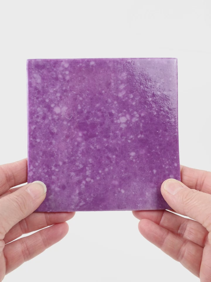 Video showing Morasutti Smalti mosaic tile – purple – 11.5 x 11.5 cm, rotated to show full tile