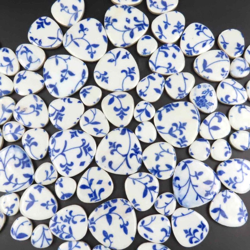 Galets Japonais spirale bleue (en vrac)
