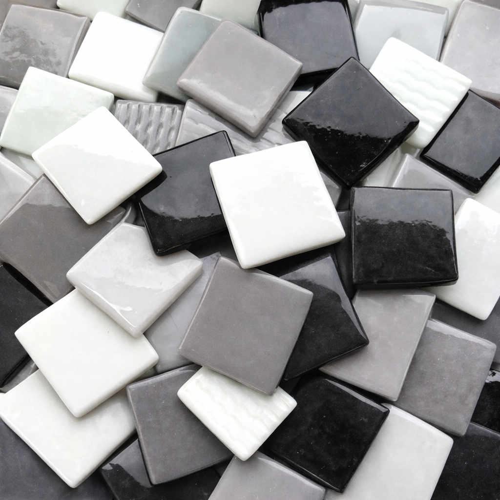 Fantasy Glas 25mm Schwarz Grau Weiß Mix