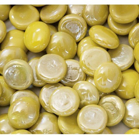 Billes de Verre 16-20mm  Jaune Irisée