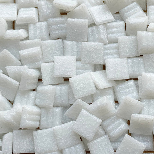 Glasmosaik 10mm  Eisiges Weiß