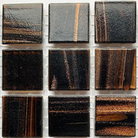 Verre Mosaique - glass mosaic -Glasmosaik-glasmozaïek-Glasmozaiek met Goud Dooradert 20mm Chocolade - mosaicshop