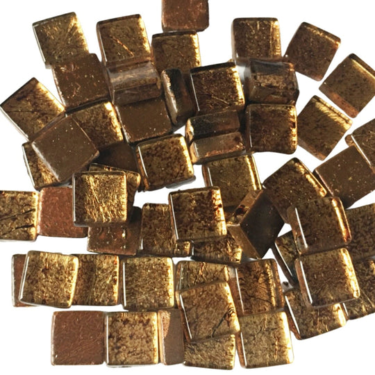 Pâtes de Verre Miroir Colorées 10mm  Bronze