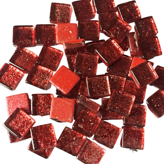 Pâtes de Verre Miroir Colorées 10mm  Framboise