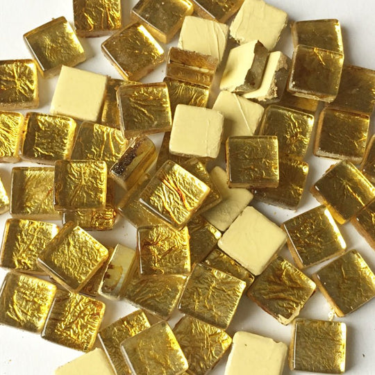 Pâtes de Verre Miroir Colorées 10mm  Or