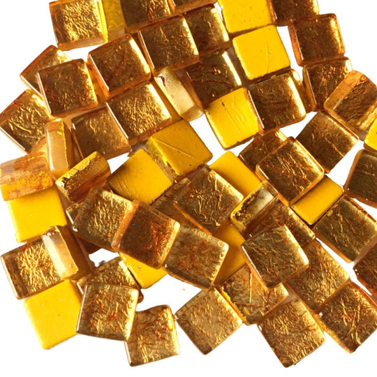 Pâtes de Verre Miroir Colorées 10mm  Cuivre