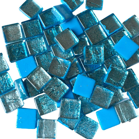 Pâtes de Verre Miroir Colorées 10mm  Eau